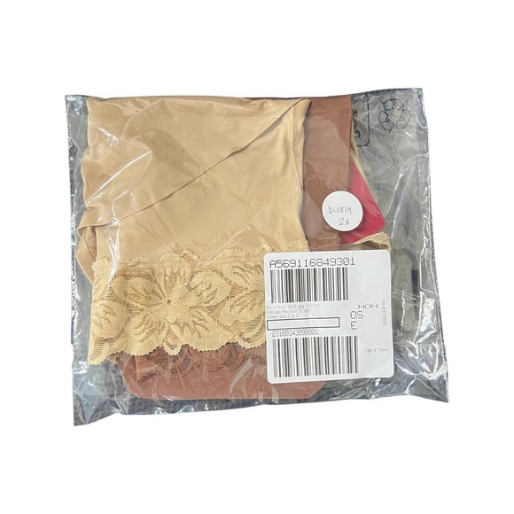 ANTI X PROOF Set of 2 Lace Trim Mid Rise Leak Resistant Briefs Java Oatmeal 2X - Picture 4 of 4